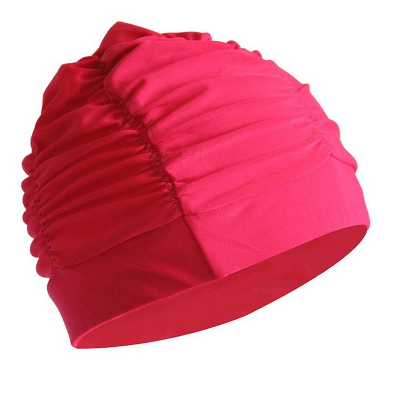 Sexy Swimming Cap Womens Long Hair Swim Hat Outdoor Activities Solid Cap Bathing Drape Stretch Sports Seaside Fold Girls: 5