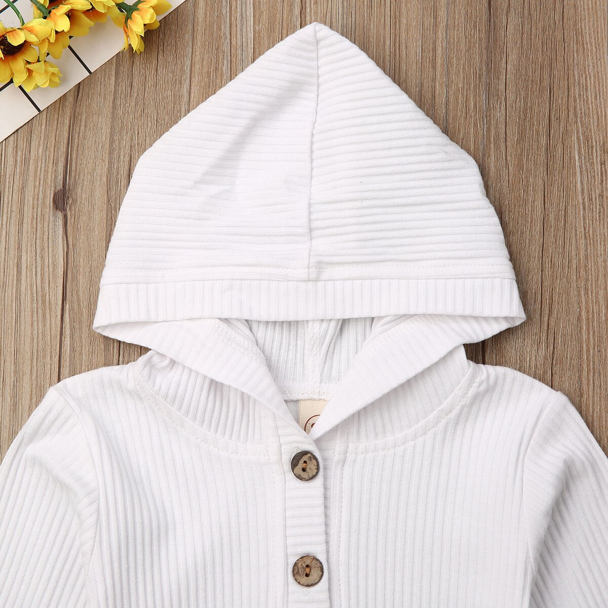 Meisjes Jongens Baby Vest Jas Jas Lange Mouwen Hooded Uitloper Effen Kleur