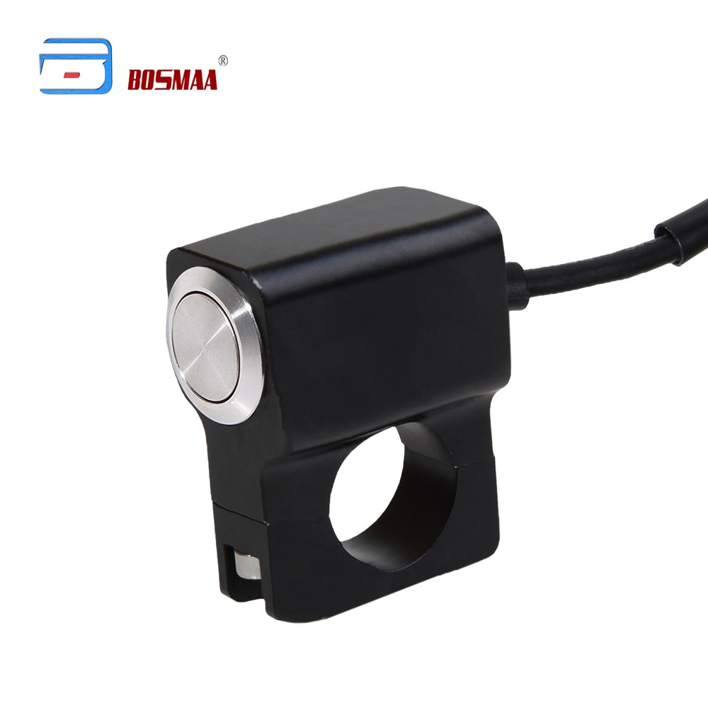 BOSMAA Motorcycle LED ON/OFF Fog light Switch 7/8" 22mm SpotLights battery kill Switch Waterproof Aluminum Brake Start Switch