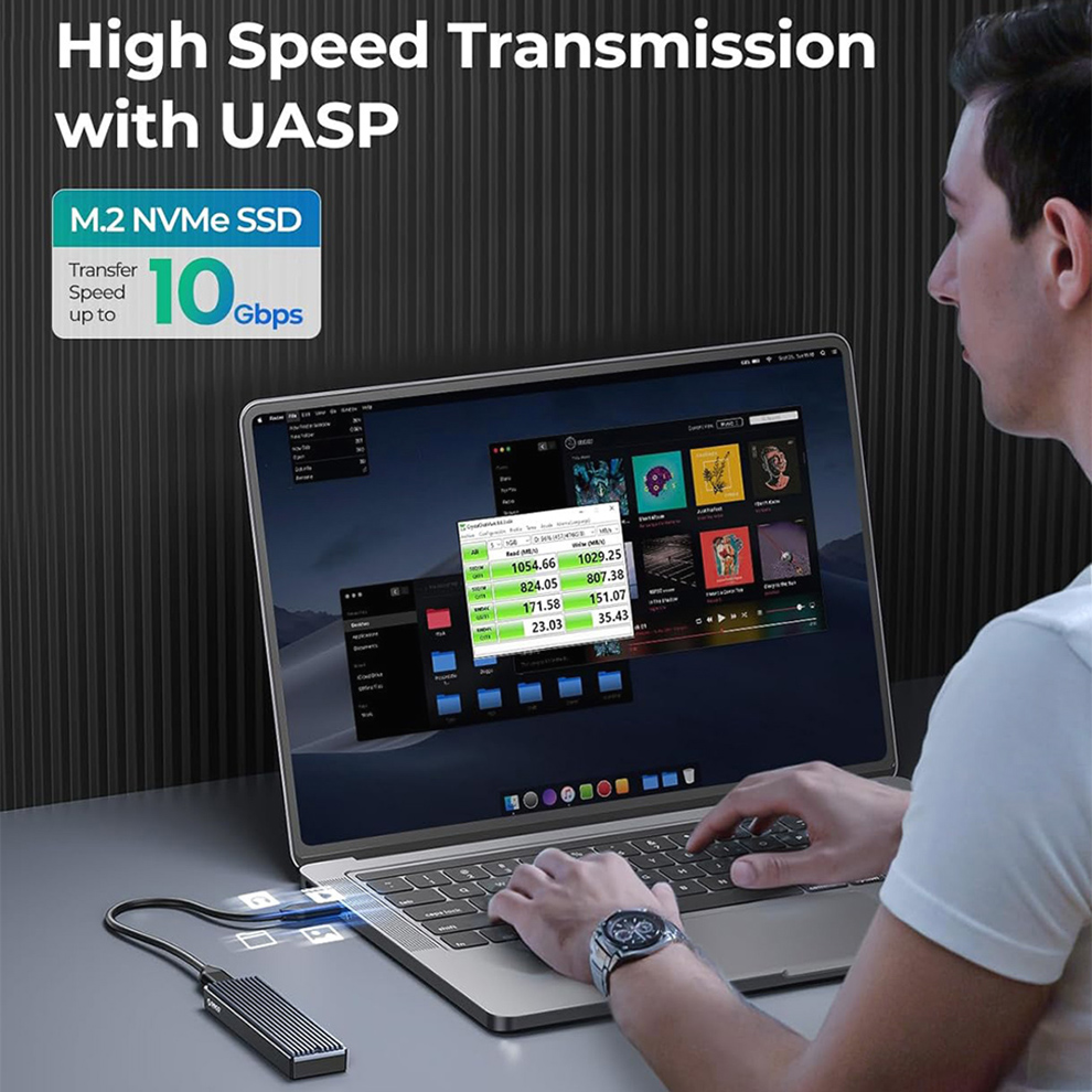 ORICO M.2 NVMe Enclosure USB 3.2 10Gbps SSD Storage Box Dual Protocol NVMe Solid State Drive External Case M2 HD Hard Disk