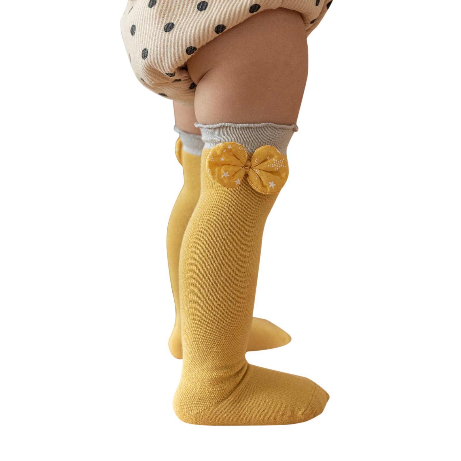 Emmababy Meisjes Kousen Ademend Knie Sokken Lente Herfst Winter Peuters Zoete Stijl Boog Decoratie Vezelig Zelfkant