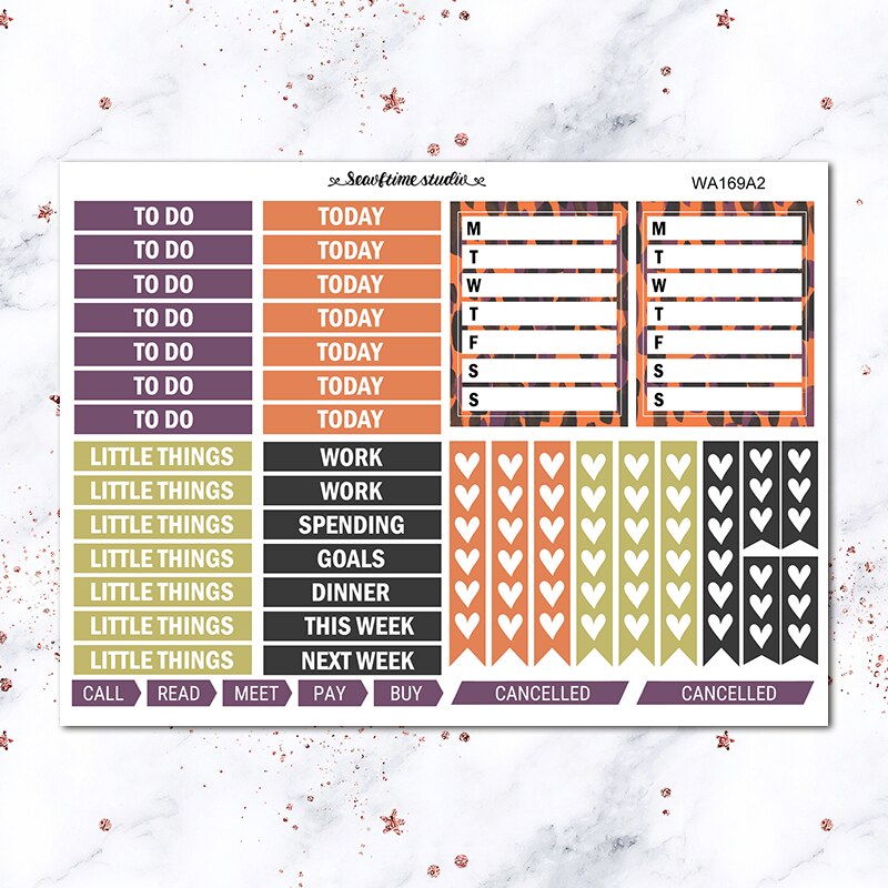 7pcs Retro Halloween theme Weekly list label Decorative Sticker DIY Stationery sticker Scrapbooking album Stickers