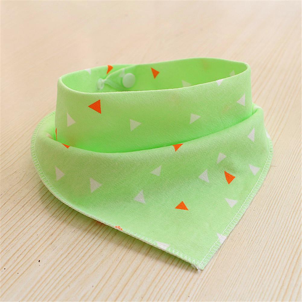 Kuulee Baby Cute Printing Patterns Double-layer Snap Button Bib Triangle Towel: Green triangle