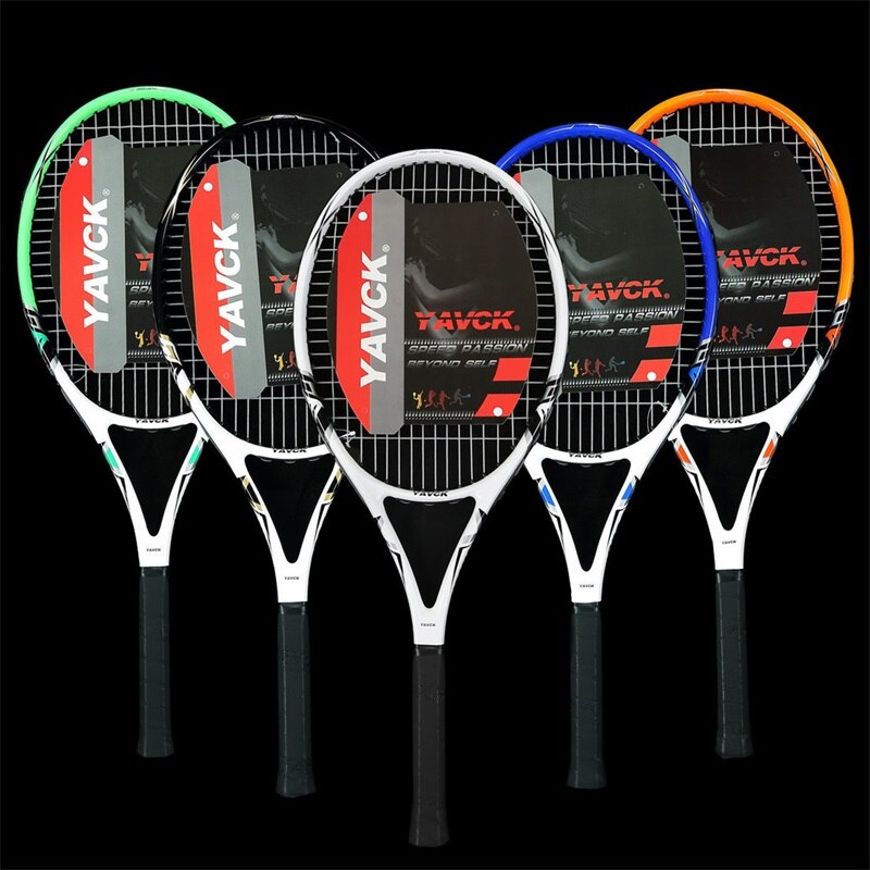 Tennis racket Carbon Aluminum Alloy Racquet with cover bag and 1pc overgirp Grip Size: 4 1/4