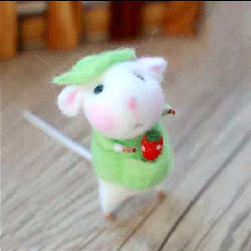 DIY pequeño ratón de lana, manualidad de fieltro sin terminar, Kit de herramientas para manualidades, Material de aguja, hecho a mano: style 8