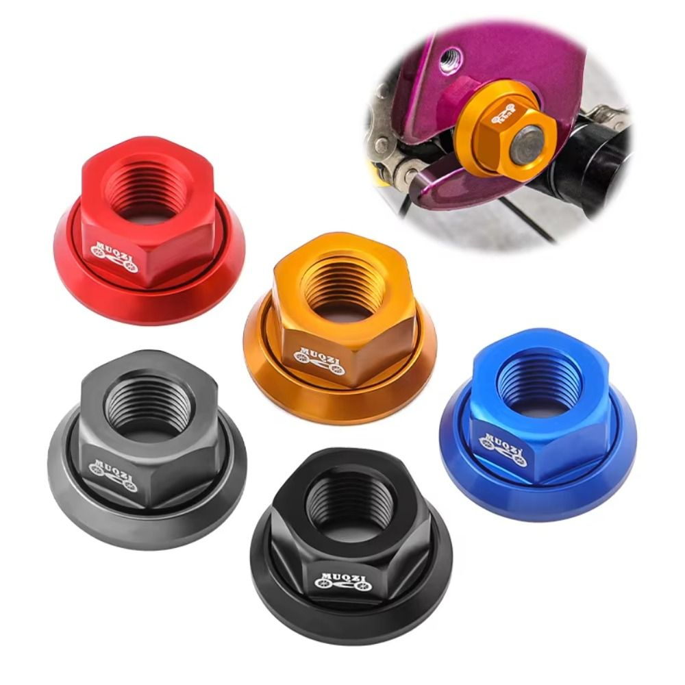 2 pçs cnc 3/8 porca do cubo da bicicleta m10 parafuso do eixo traseiro de alta resistência liga alumínio anodização acessórios da bicicleta mtb