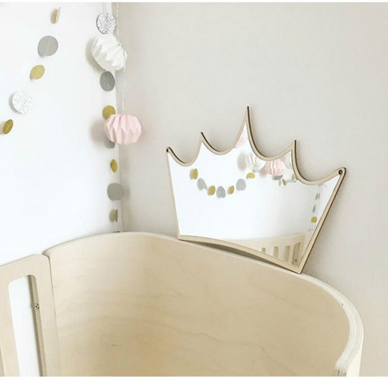 Children's Cartoon Decorative Mirror Bathroom Baby Room Cute Wood Acrylic Frame Home Art Wall Decoration