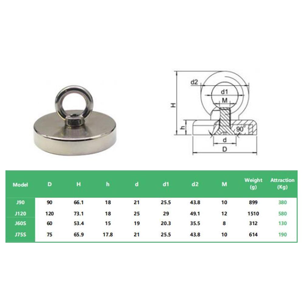 Sterke Krachtige Neodymium Magneet Haak Magneet Ring Magnetische Ring Sterke Magnetische Ring Haak Super Krachtige Sterke Magneten
