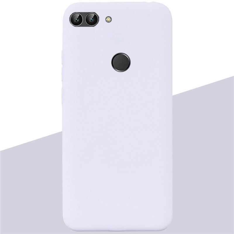 For Huawei P Smart Case TPU Soft Silicone Candy color Back Cover Phone Case For Huawei P Smart FIG-LX1 PSmart Case Fundas: 16 White