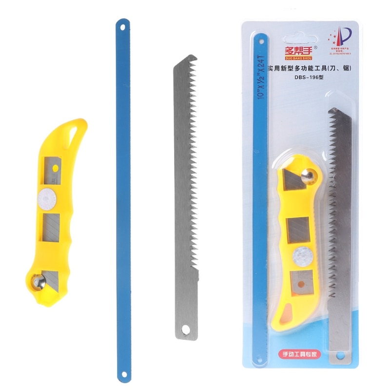 10" 3 In 1 Mini Saw Easy Release Aluminum Saw Hacksaw with Rubber Handle