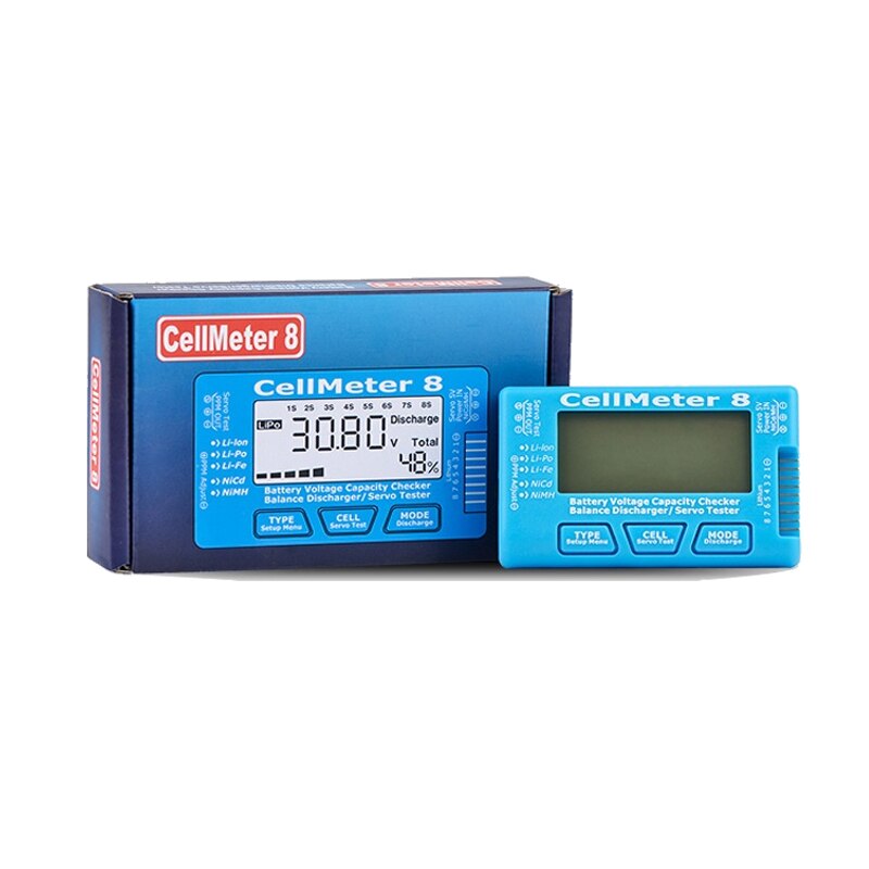 Cell Meter 8 Multifunctionele 2-8S Elektrische Display Lithium Batterij Voltage Elektrische Hoeveelheid Display Balance Actuator Tester