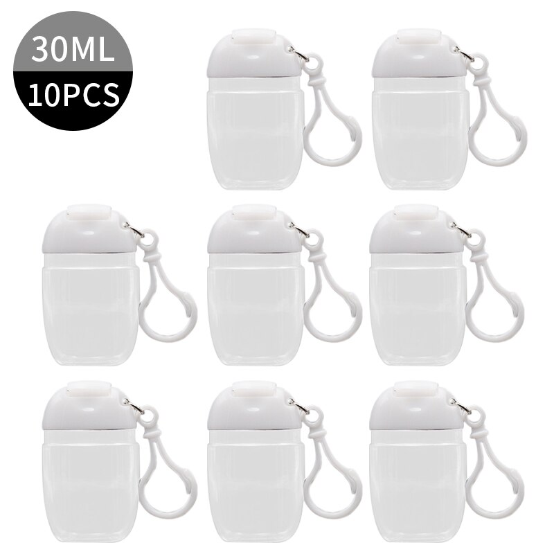 Travel Plastic Transparent Bottling With D-shape Carabiner Portable Packaging Bottle Durable Stylish Travel Bottles: 4