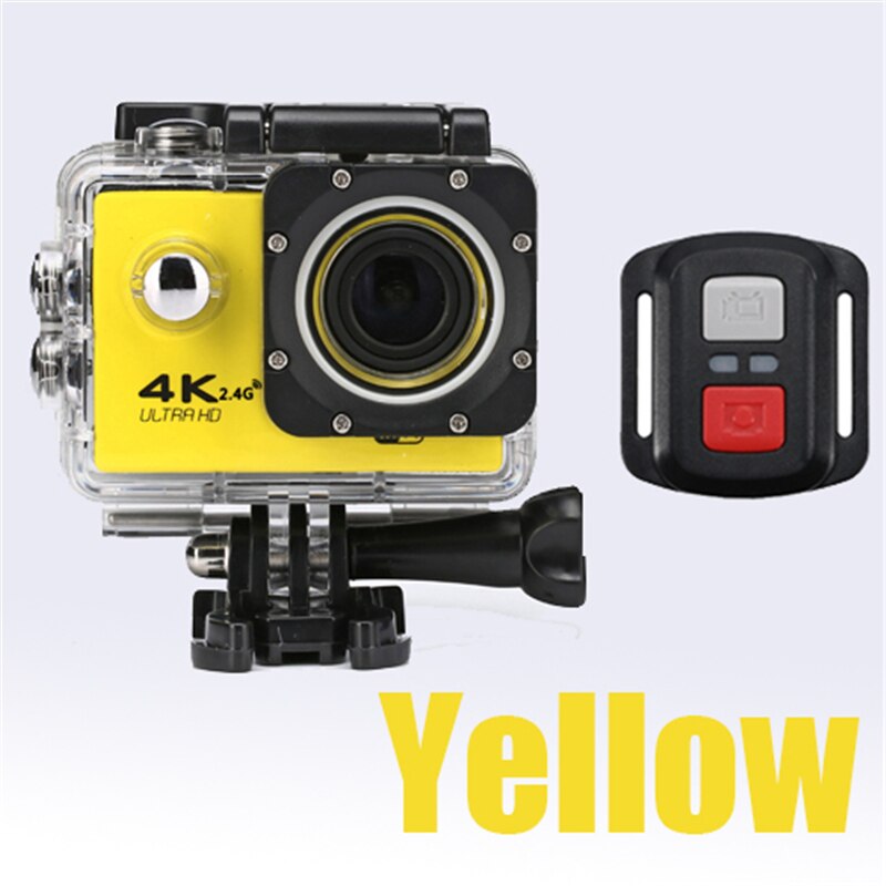 Sports Action Camera Video WIFI Ultra HD Underwater Diving 1080P Camera 4K DVR Waterproof Helmet Bicycle Cam: YELLOW