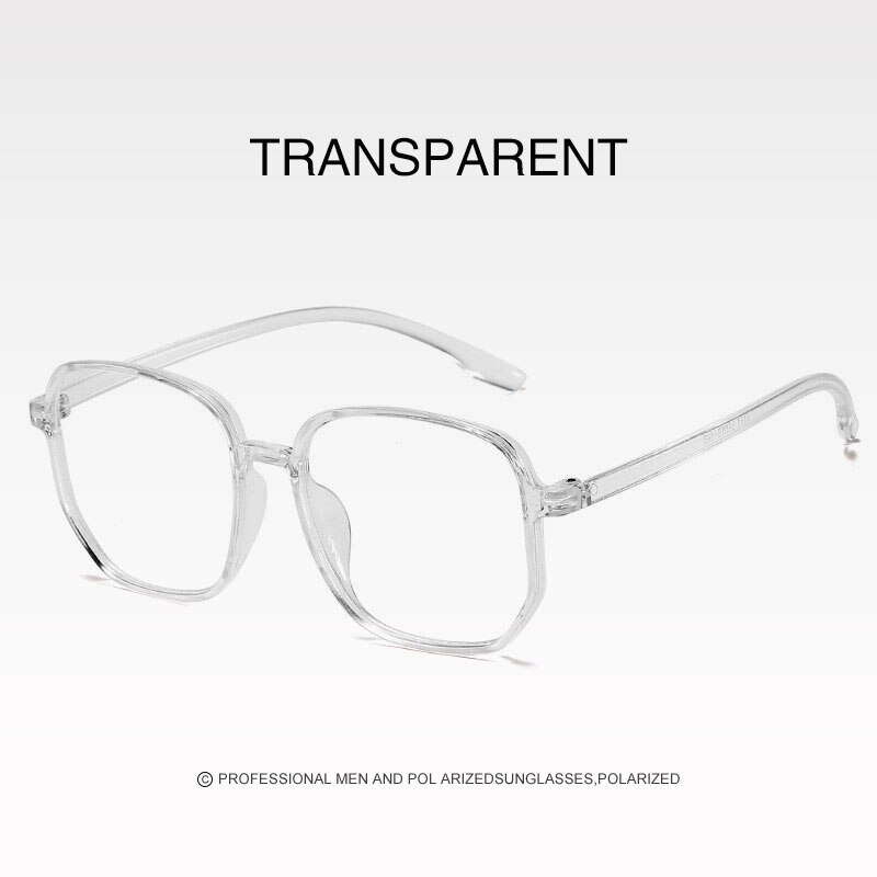 Polygon transparant groot frame vrouwelijk plat oversized vierkant optisch anti-blauw licht unisex trend brilmontuur: Kleur -06