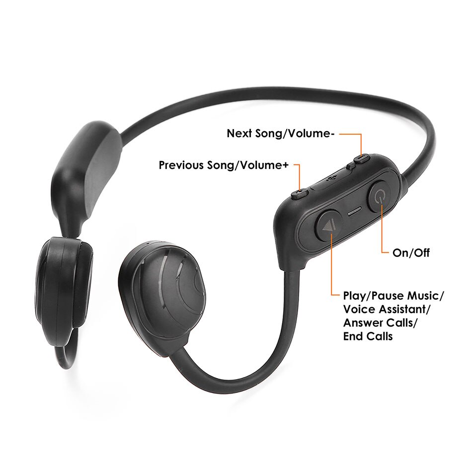 AS10 Beengeleiding Headset IPX5 Waterdichte Bluetooth 5.0 Hoofdtelefoon Met Microfoon Handsfree Bellen Outdoor Sport Oordopjes