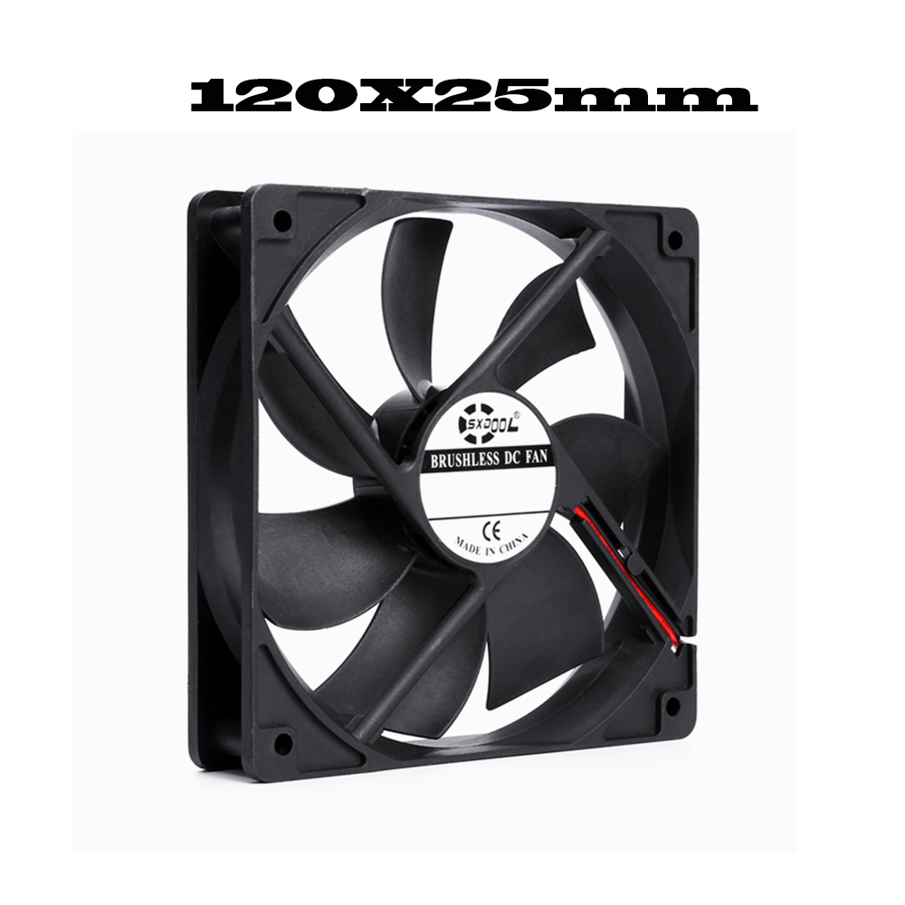 40mm 50mm 60mm 70mm 80mm 92mm 120mm DC 5V 12V 24V caja de Motor sin escobillas de refrigeración Axial ventilador silencioso rodamiento de manga de 2 pines: 1 mm / GOLD