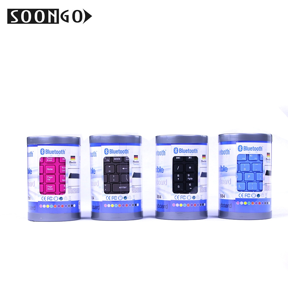 Wireless Bluetooth Silicone Keyboard Mini Flexible Slim Teclado Soft keypad Portable PC MAC Ipad Laptop Foldable keyboard