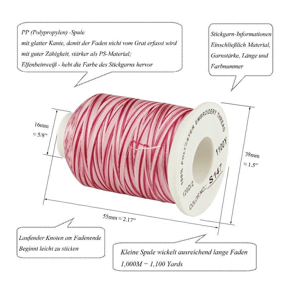 Variegated Overlocking Thread Simthread 12 Variegated colors machine Embroidery ... – Grandado