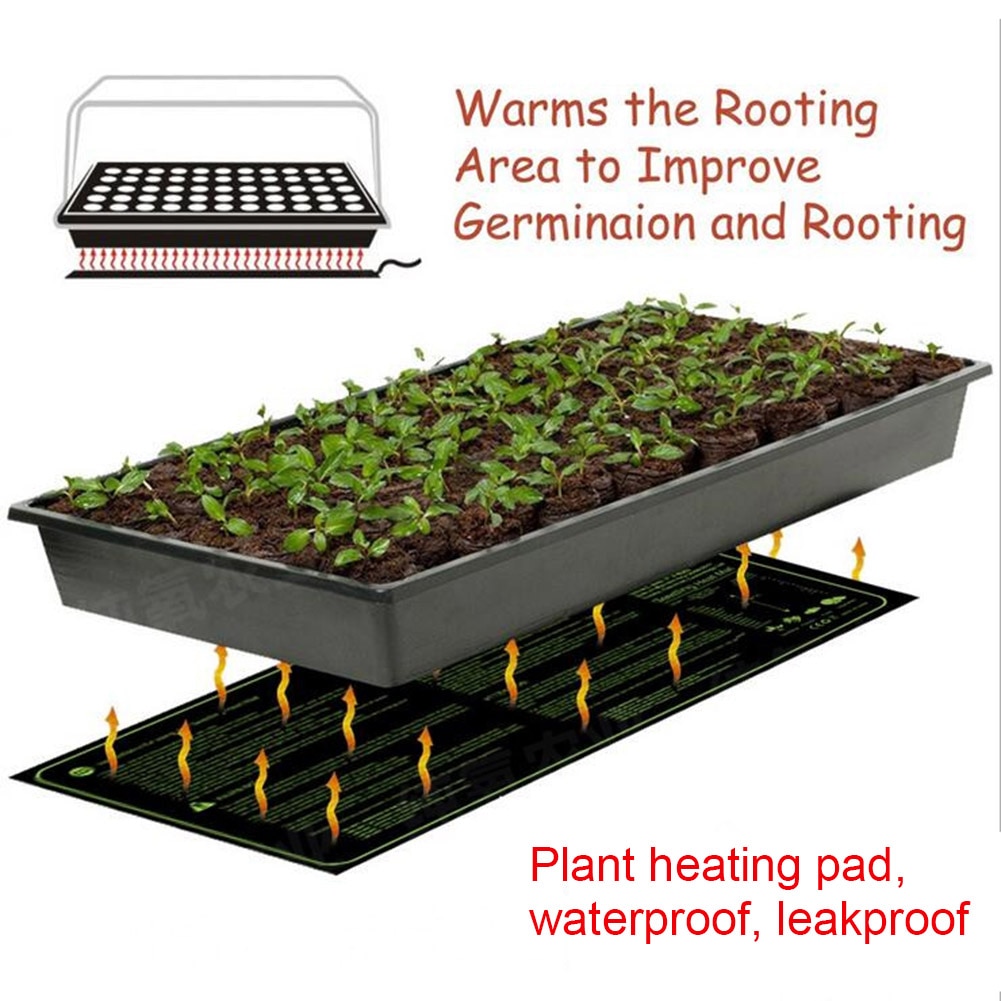 Esterilla calefactora para plantas de 52x24cm, 110v/220v, manta eléctrica para plántulas, almohadilla calefactora hidropónica resistente al agua, cálida y duradera