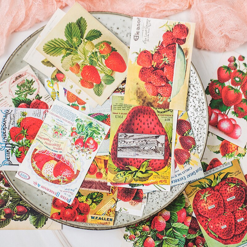 3D Square Strawberry Card Stickers Scrapbooking Stick Label Diary Album Decoration Material Stickers Classic Toy