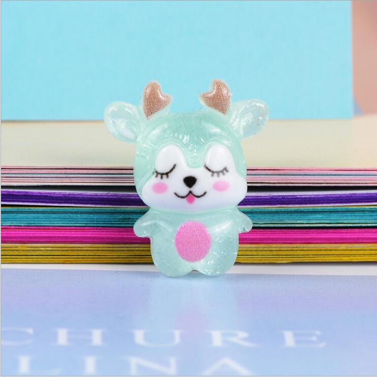 30pcs Mixed Colors Dear Flatback Resin Cabochons Embellishments Scrapbook Craft DIY Hair Accessories: 5