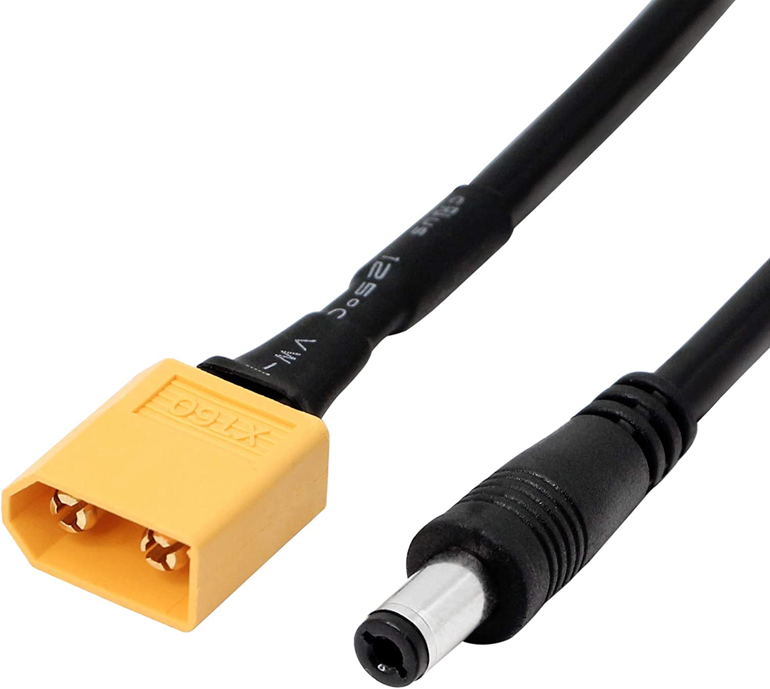 1 ft. XT60 Adapter Cable XT60 Charging Cable XT60 Male Bullet Connector to Male DC 5.5 X 2.5mm Power Cable XT60 to DC5525 2 Pack