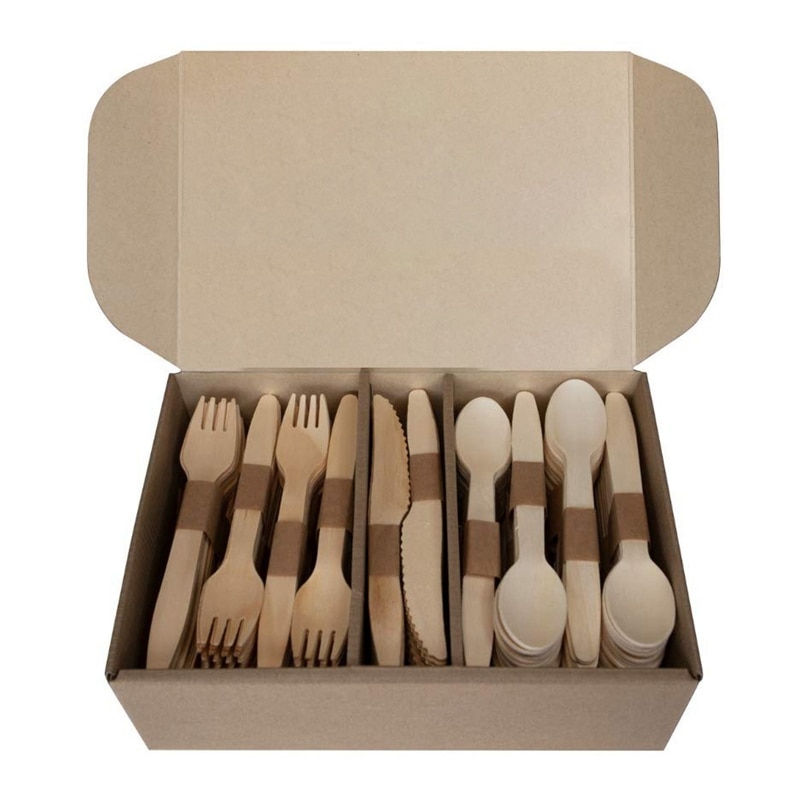 Lot De 300 Couverts En Bois Jetables Biodégradables - Neuf