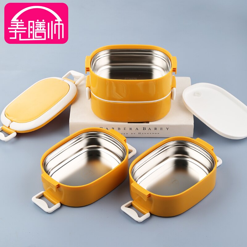 Fiambrera térmica bonita, lonchera multicapa De acero inoxidable, fiambrera portátil Bento, ecológica, fiambrera De Comida AC50LB