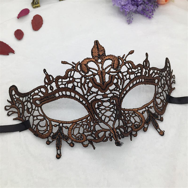 Masques mascarade ajourés en dentelle pour dames | Masques pour bal d'halloween, demi-masques de fête, fournitures de fête, noir blanc #30: TY