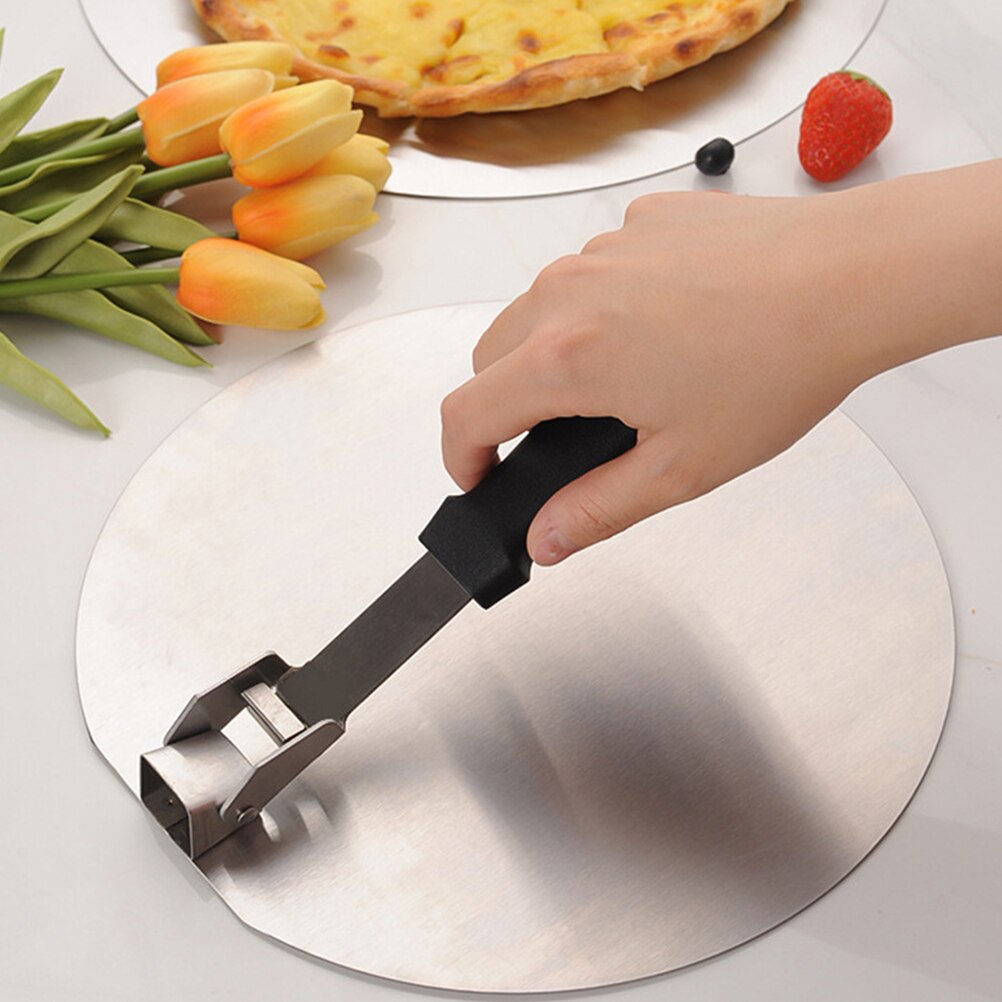 1 Set Pizza Cutter Spatula Stainless Steel Pizza Paddle Pizza Shovel Foldable Round Pizza Cutter Wheel Handheld Pizza Accessory