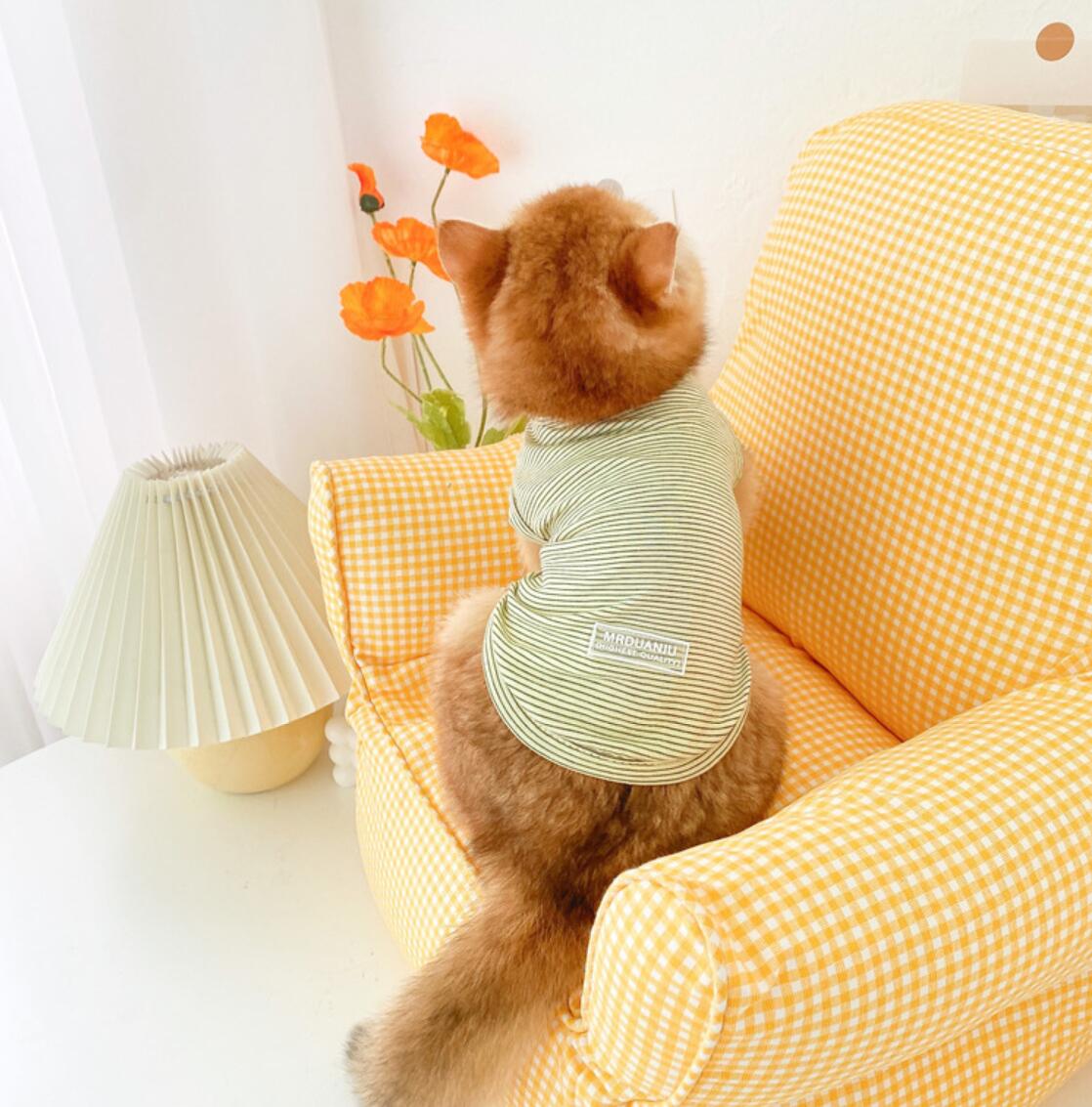 Summer Pet Clothes Cherry Print Cat Clothes for Small Cats Dogs Costume Cherry Print Cat Shirt