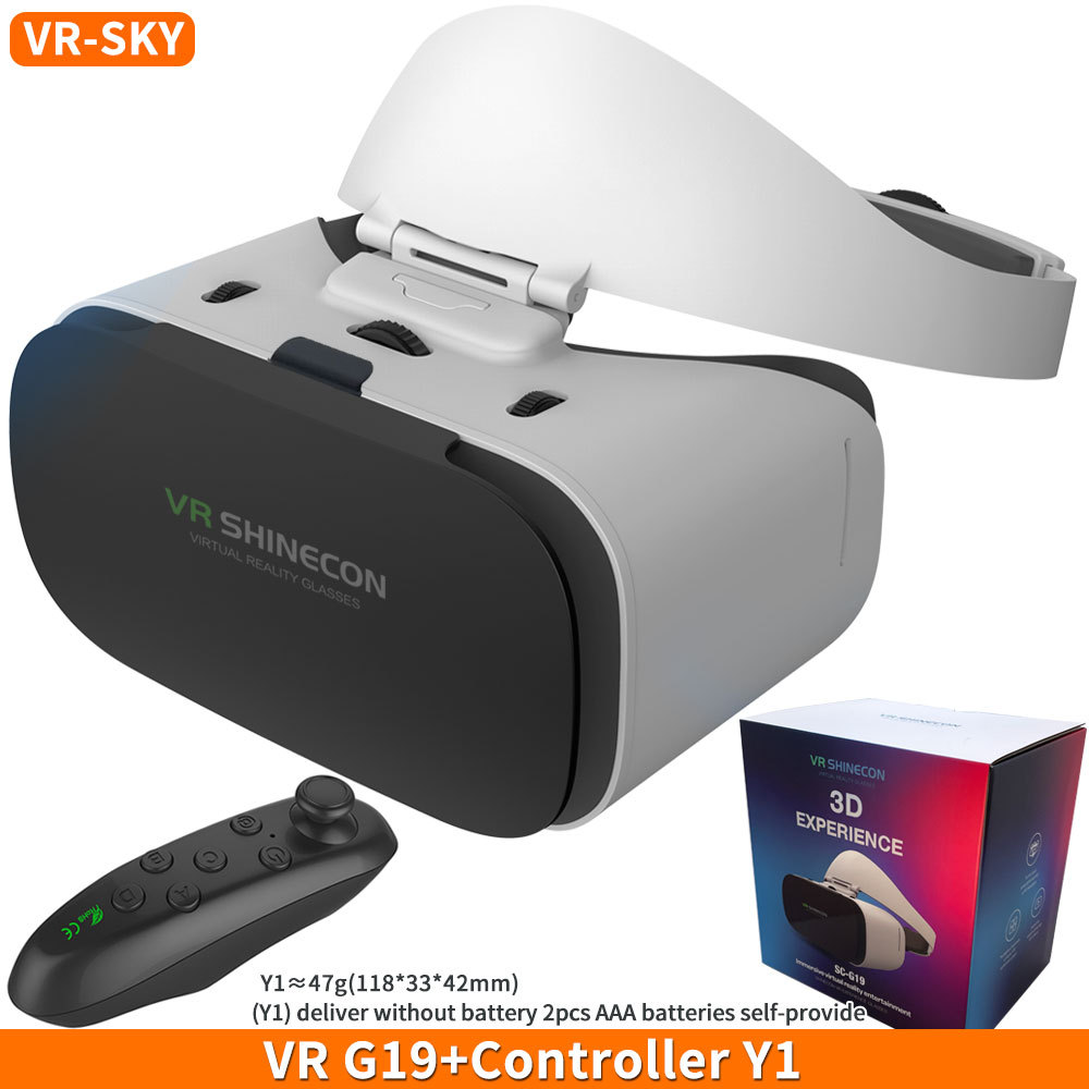 Virtual reality 3d vr-bril shinecon  g19 vr- bril google cardboard-headset virtuele bril voor ios android-smartphone: Transparant