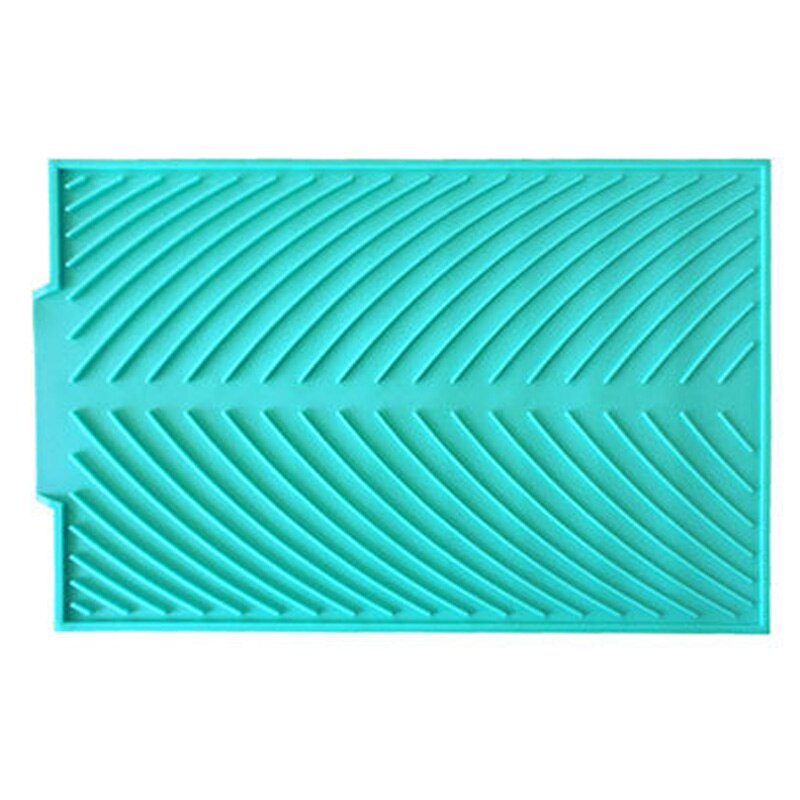 Tapis de vidange antidérapant en Silicone, tapis de séchage pour casseroles de cuisine, tapis de vidange Anti-brûlure, dessous de verre, ustensiles de cuisine: vert clair