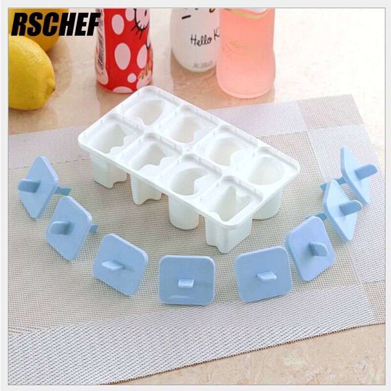 RSCHEF Ice mold Homemade Ice Cream Tool With Lid Eight Moulds