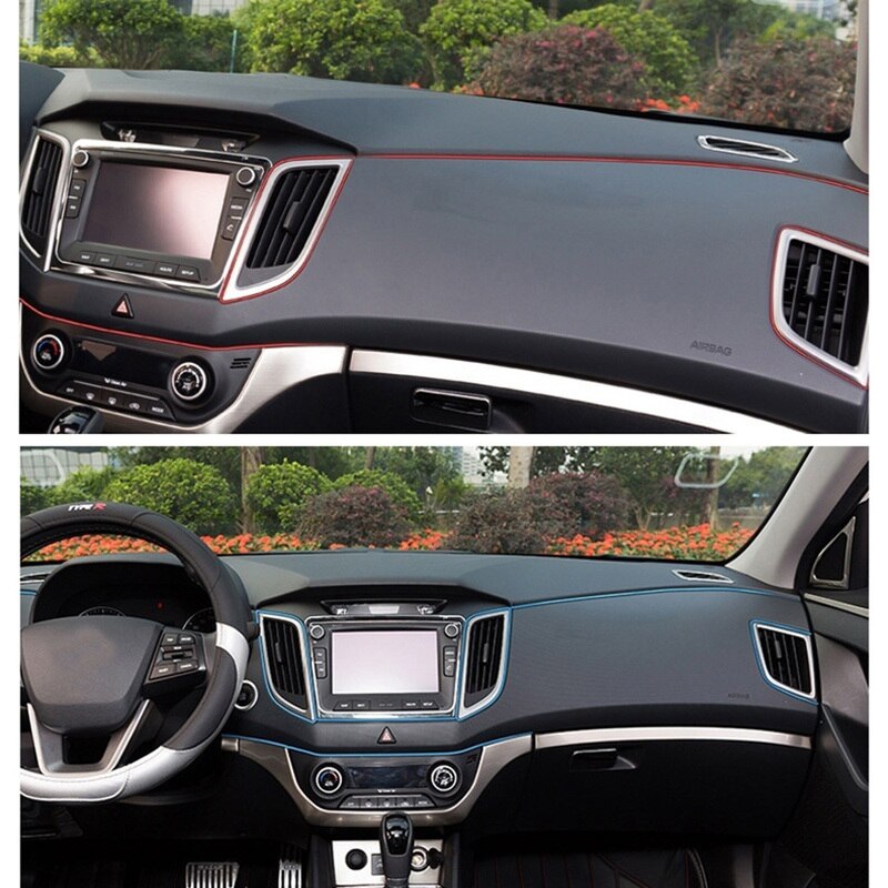 Universal 5m bil styling interiör dekorationsremsor gjutning trim instrumentpanel dörr kantskydd tillbehör auto exteriör delar