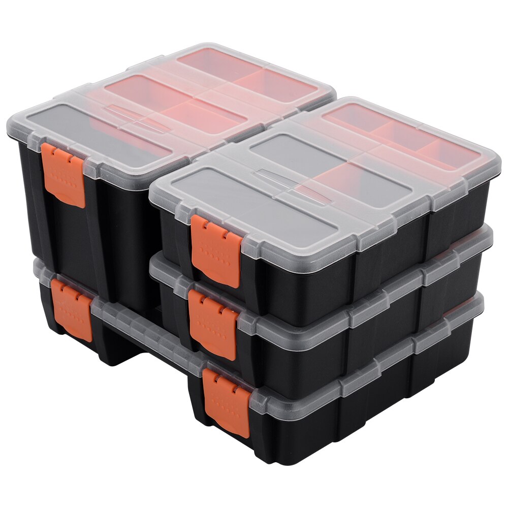 4Pc/set Tool Case Components box Plastic Parts Combined Transparent Screw Containers Storage Case Hardware accessories tool box: Default Title