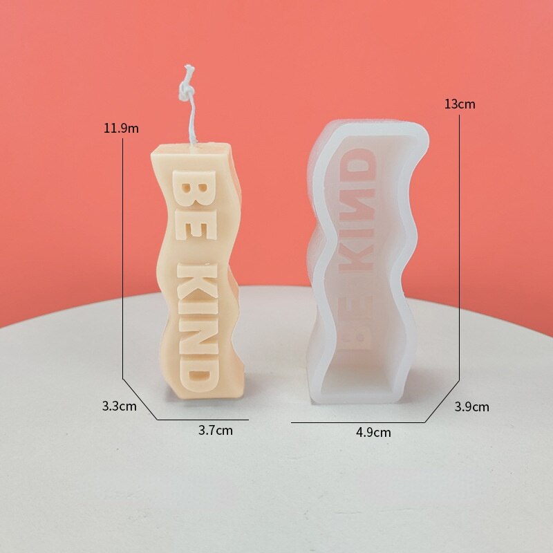 Moules à bougies en Silicone polyvalents, salutations anglaises créatives, pour plâtre, savon, mots anglais, bricolage: BE KIND