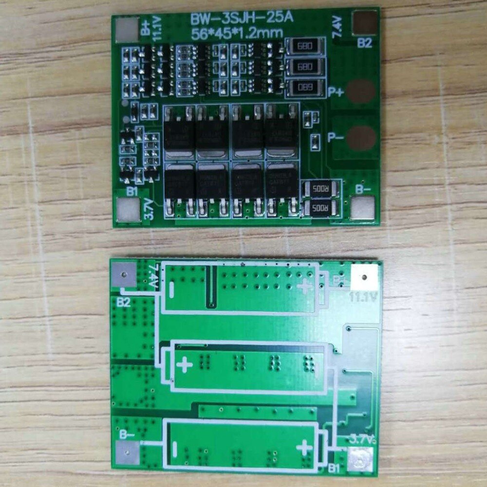 battery protection board BMS 3 serials 3.7V/CELL 12V 25A for electric bike scooter tricycle WITH Lithium iron phosphate battery