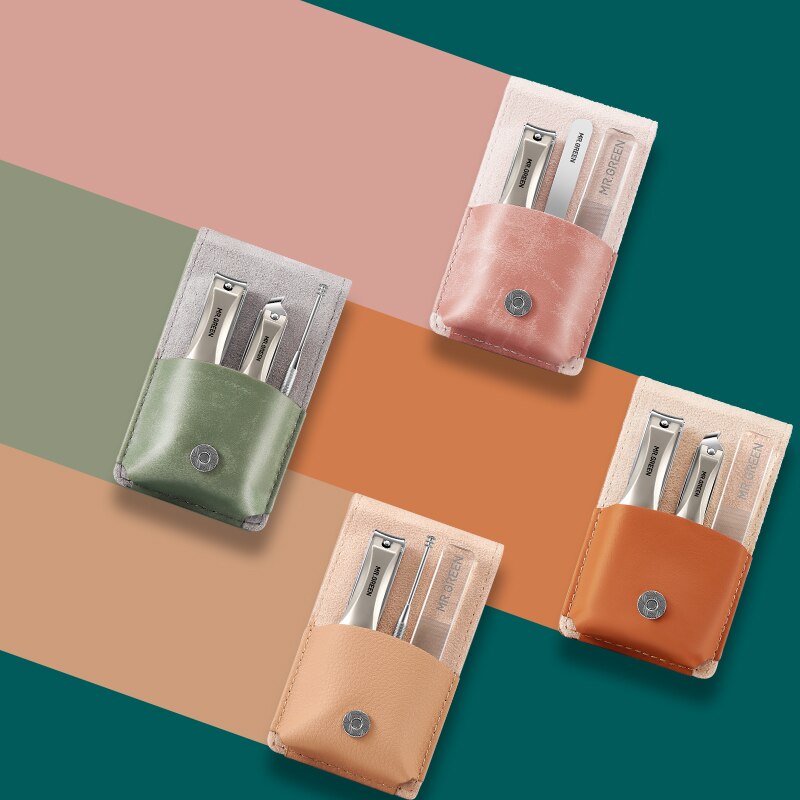 Mr.green manicure sæt kirurgisk saks rustfri negleklipper værktøj pedicure sæt bærbart rejsesæt til hjemmet neglesaks