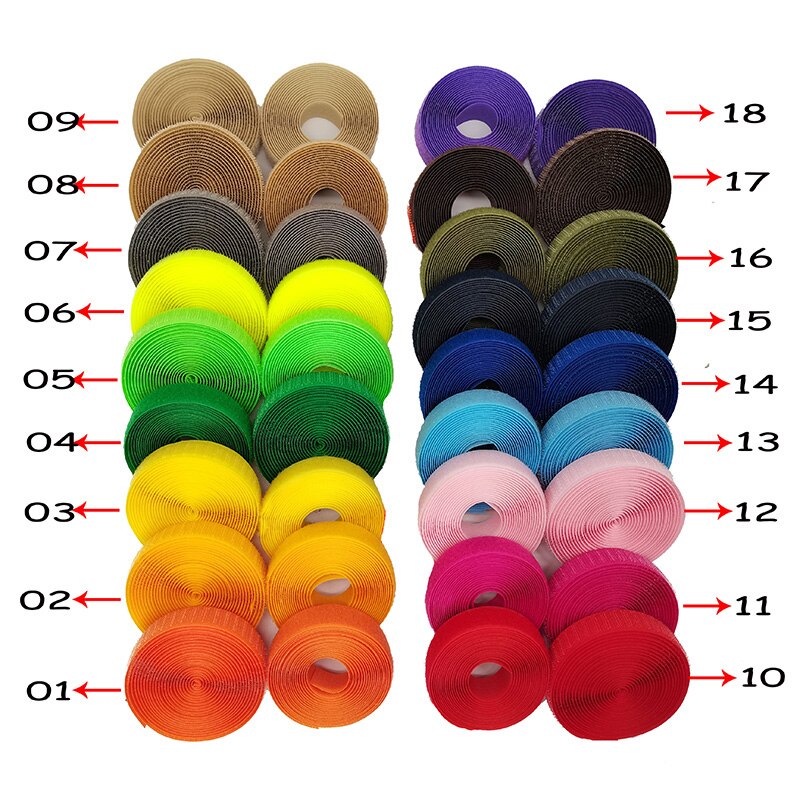 25mm colour fastener tape hooks and loops sewing Accessories tape strap for shoe repair clothing DIR 1m hook + 1m loop