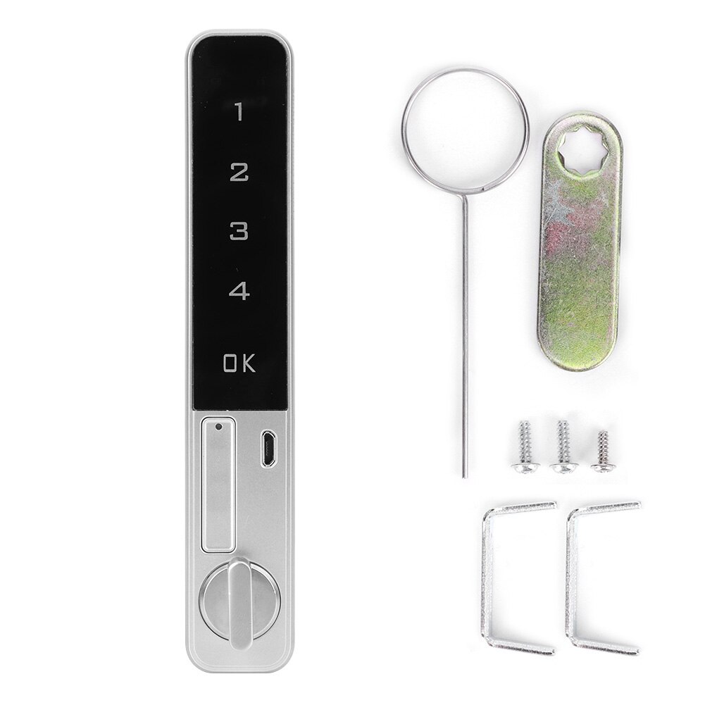 Cerradura electrónica inteligente con pantalla táctil, dispositivo de bloqueo de contraseña con teclado táctil y perno plano, de seguridad, para armario