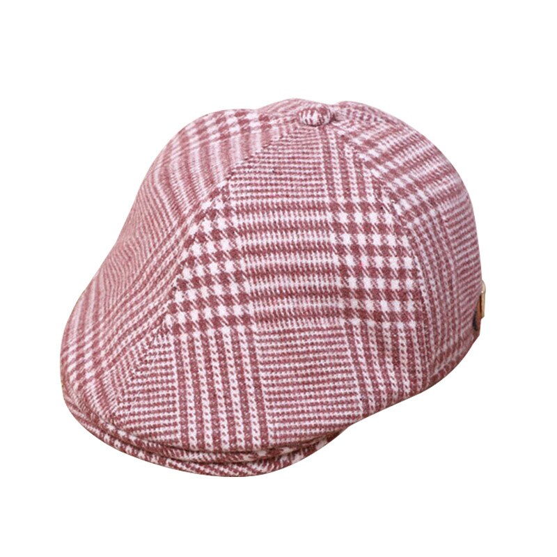 Vintage ▾ Cappello di Inverno Del bambino per I Ragazzi plaid di Lana Del bambino del Ragazzo Cappello di Cuoio Cappello Lable per Bambini Ragazzi Cappello di Autunno della Molla Del bambino Berretto cap 2-5 Anni: rosso