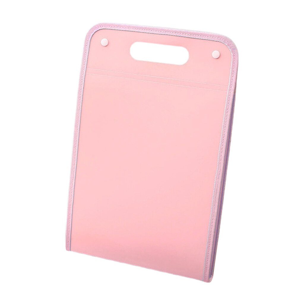 Handheld 13 Pockets Vertical File Folder Accordion File w/ 2 Buckle Expandable Document Organizer for Home School Office: Pink