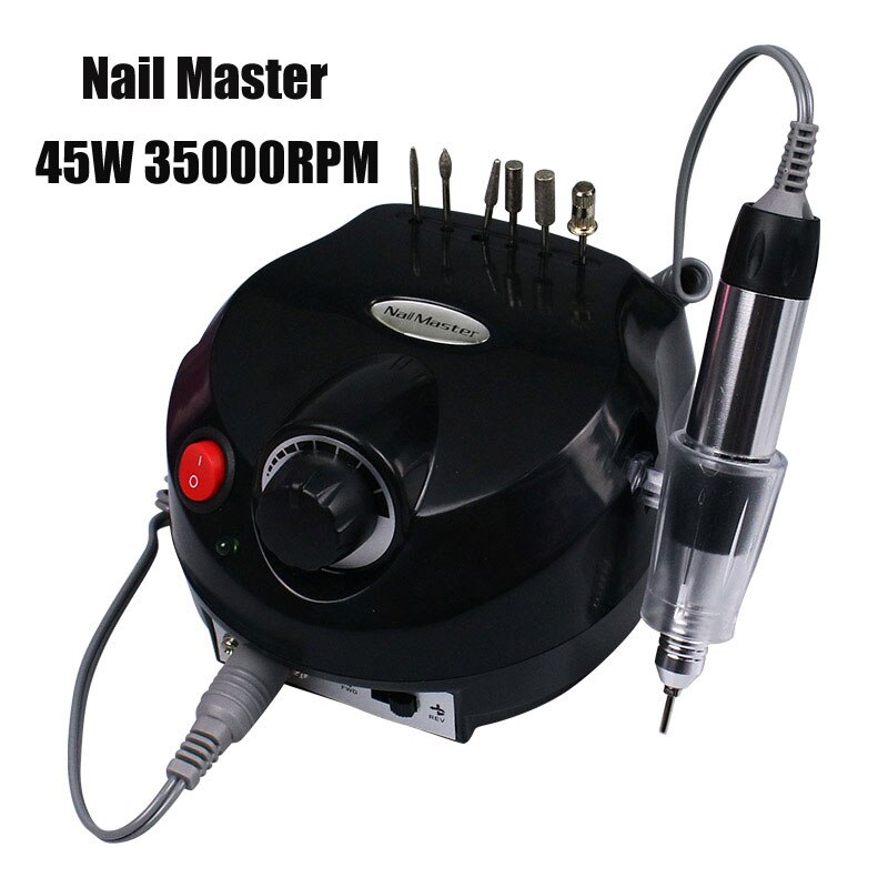 45W 35000Rpm Nail Boor Machine Voor Manicure Pedicure Met Polijsten Bits Electric Nail Boor Kit Salon Gebruik Nail art Apparatuur: DM202-Black
