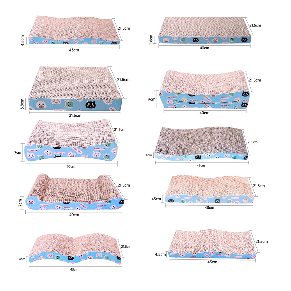 Corrugated Cat Scratch Board Pad Grinding Nails Interactive Protecting Furniture Cat Toy Large Size Cat Scratcher Toy Cardboard