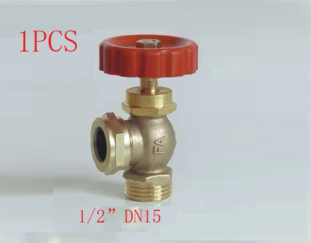 copper 90 degree elbow stop valve, 1/2" male to 3/4" inch male garden connector adapter water shutoff valve faucet: 1PCS-DN15