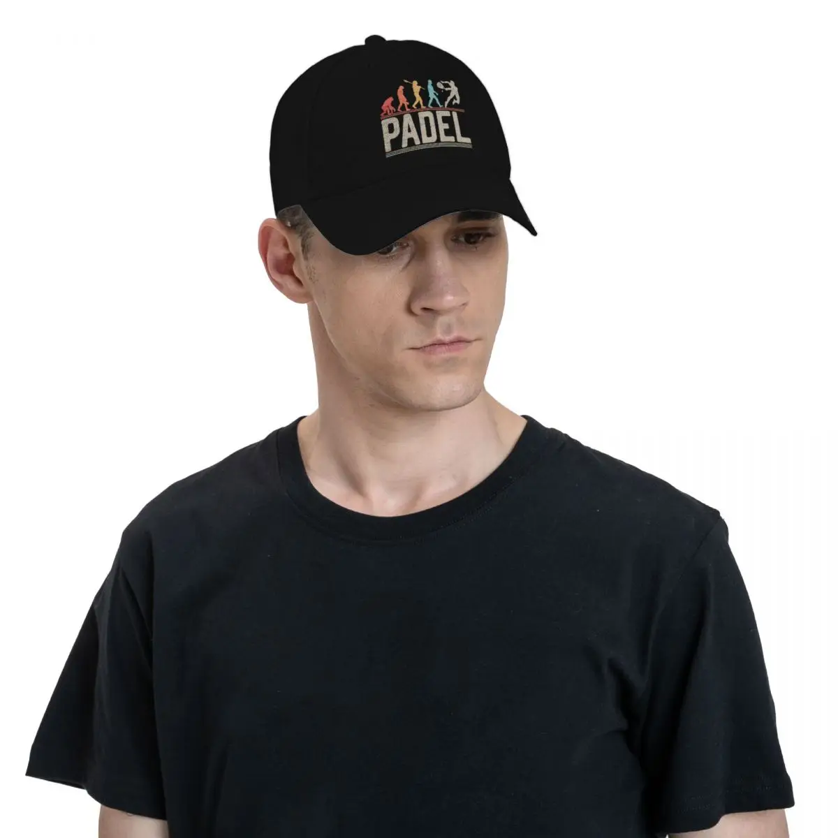 Padel Evolution of Man Vintage Funny Padel First Baseball Cap, Christmas Hat, Beach Hat for Men, Women's Caps