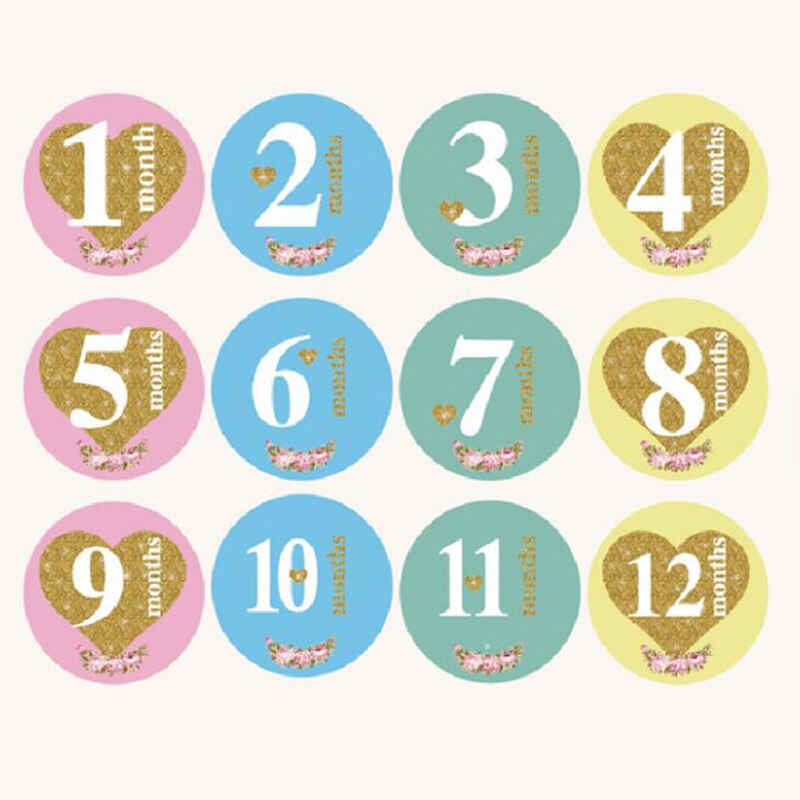 12 maanden stickers fotografie rekwisieten voor zwangere vrouw pasgeboren baby groeirecord 1-12 maanden deken kleding muurstickers