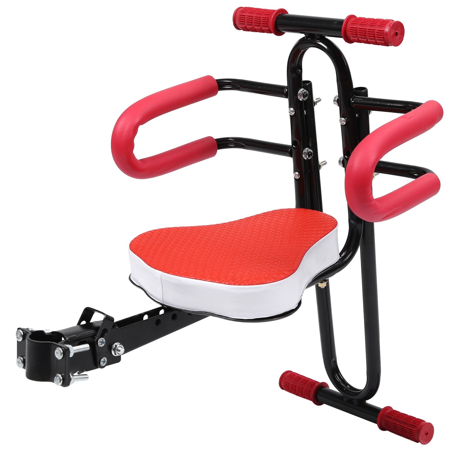 Bicicleta eléctrica para niños, silla de bebé, bicicleta frontal, asiento de liberación de seguridad con apoyabrazos, barra de protección, Pedal, accesorios de ciclismo para Bel