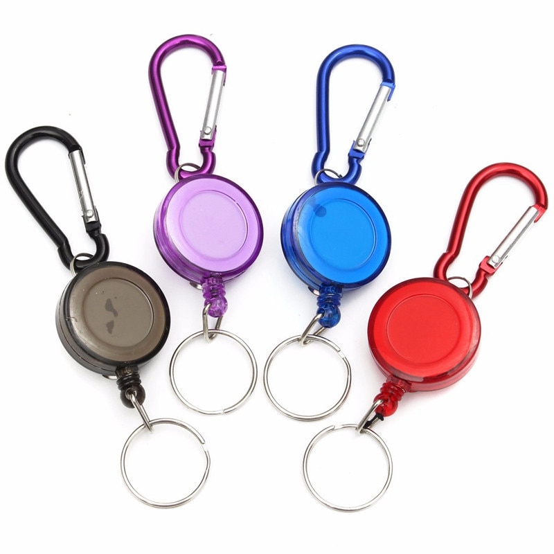 Färgglad infällbar nyckelring id-bricka lanyard namnbricka korthållare tillbehör